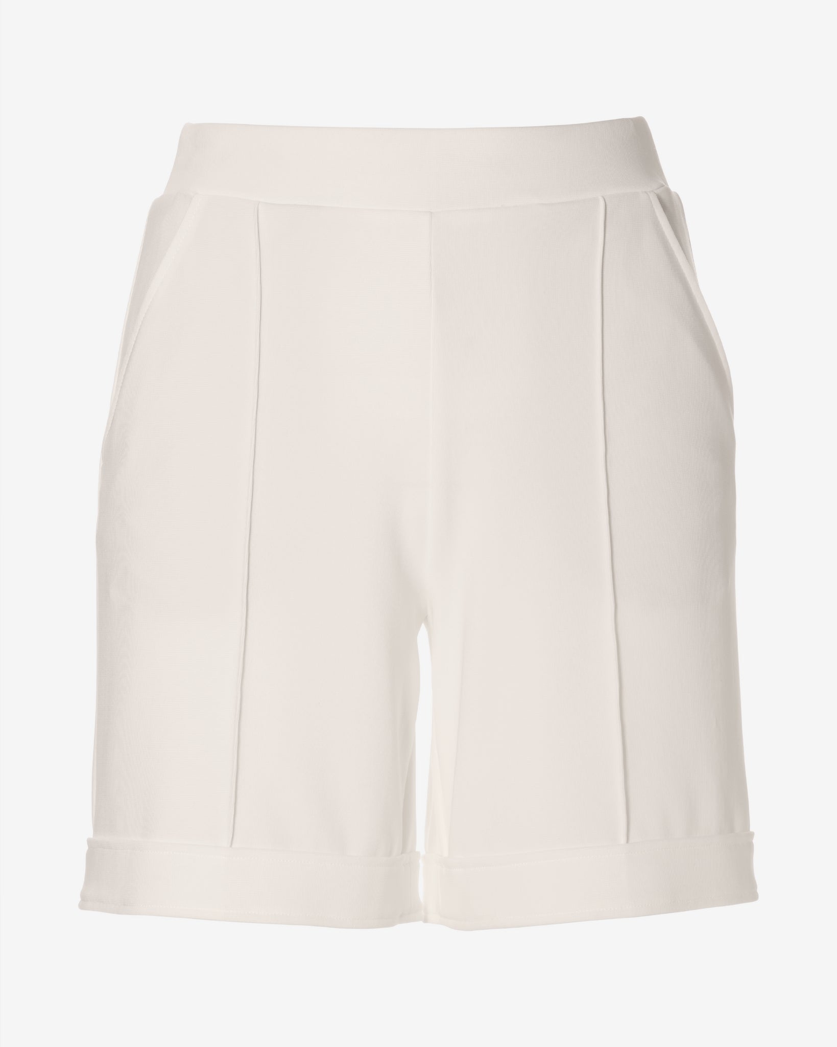 Beyond Travel 7 Inch Cuffed Trouser Shorts Ivory Coast
