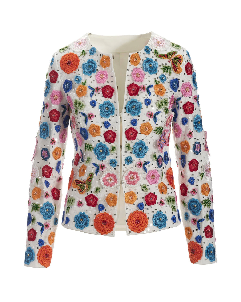 Embroidered Floral Butterfly Jacket Multi