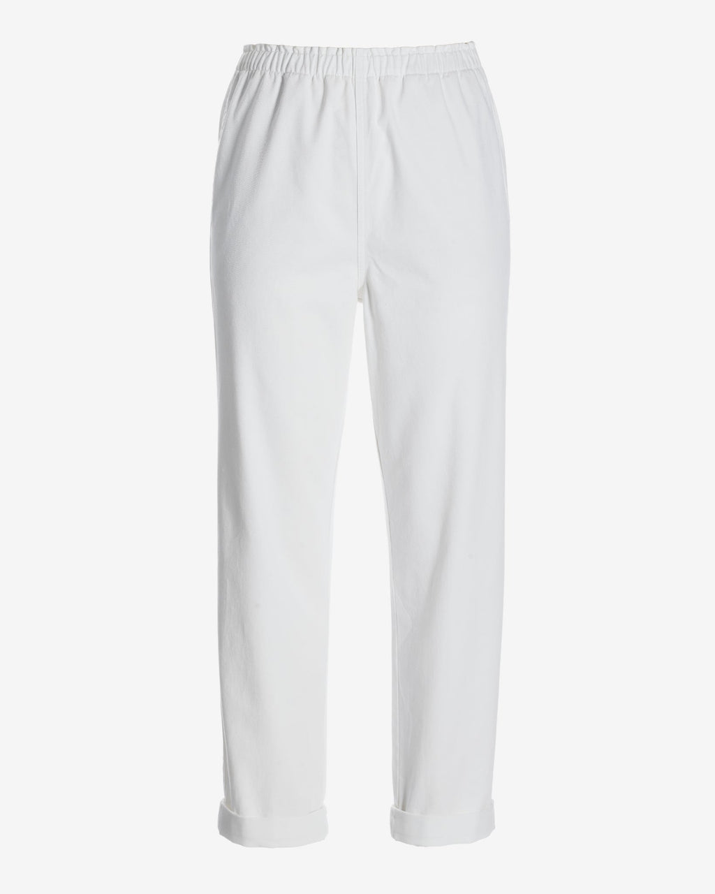 Sedona Pull On Rolled Cuff Straight Leg Pants White