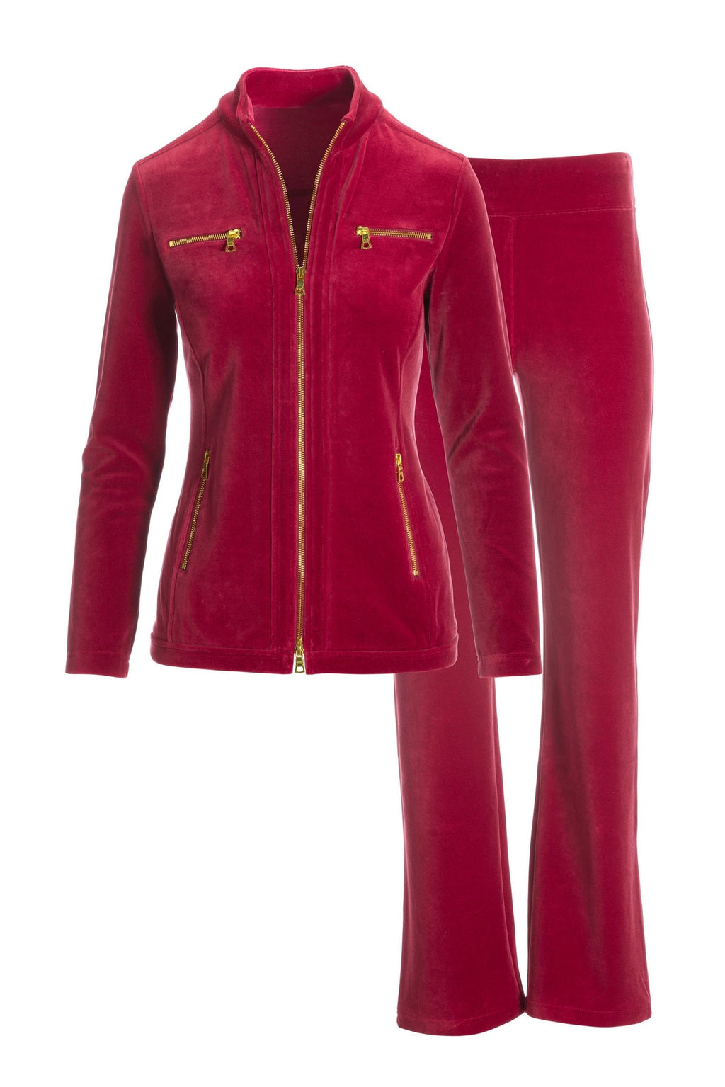 Velour Chic Zippered Coordinates Rio Red