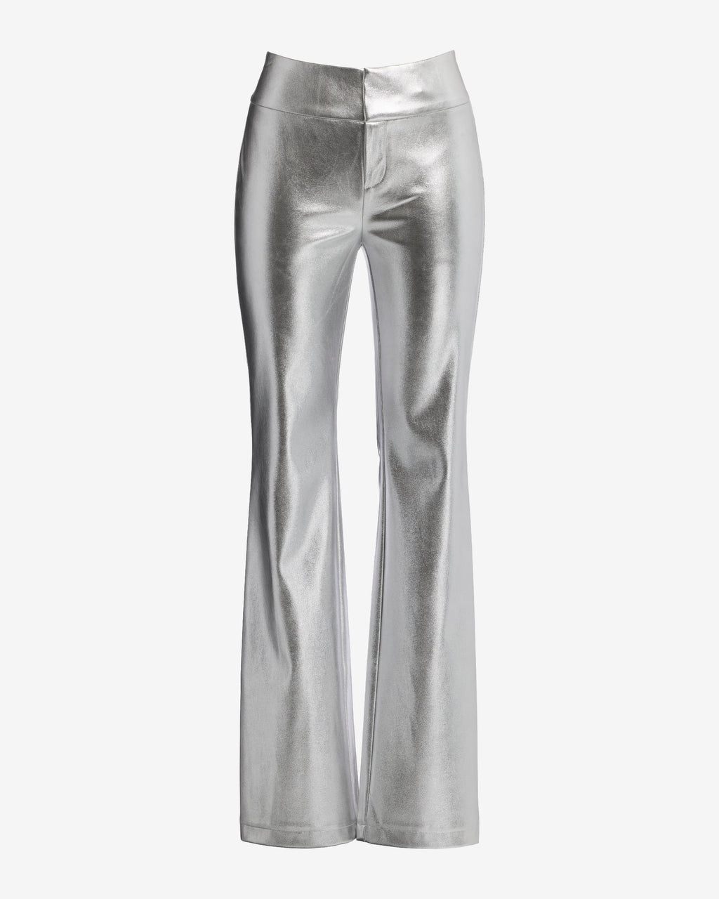 Faux Leather Bootcut Pant Silver