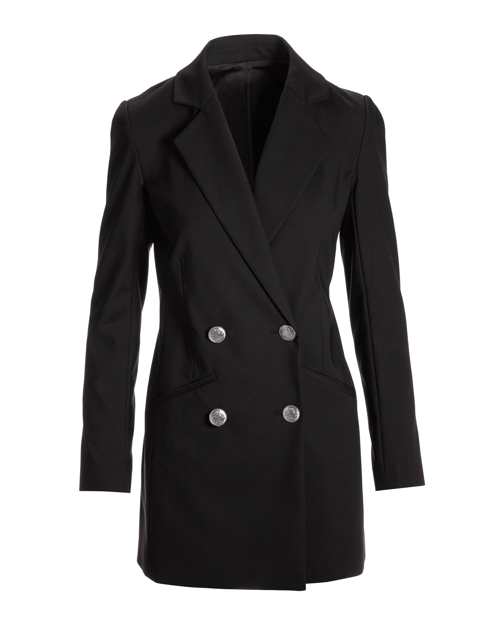 Modern Long Tailored Blazer Black