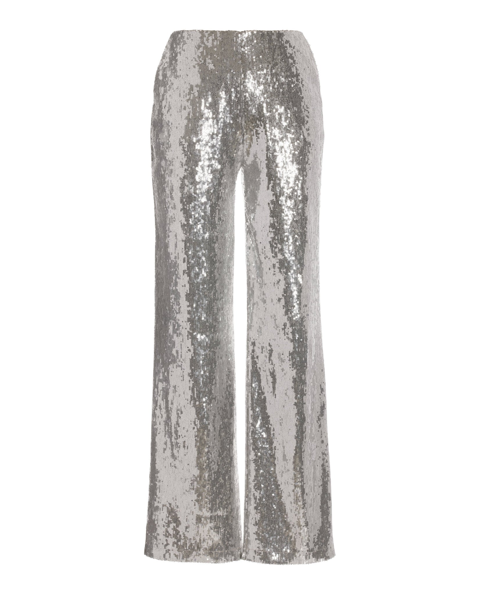 Malibu Sequin Pull On Palazzo Pant Silver