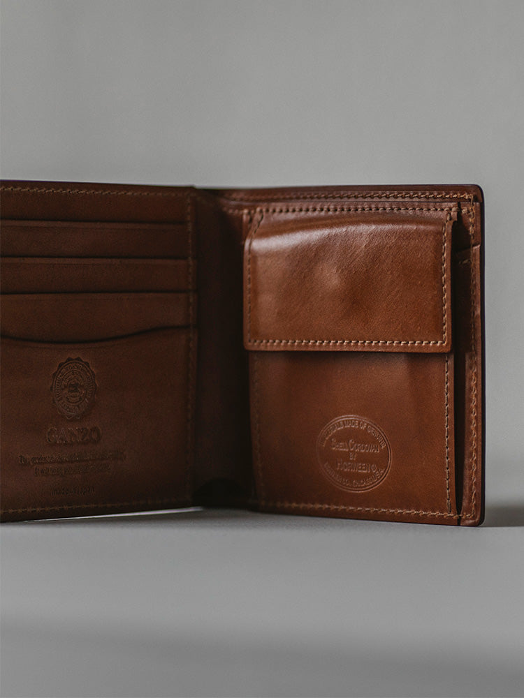 SHELL CORDOVAN 2 Bi-fold Wallet with Coin Purse