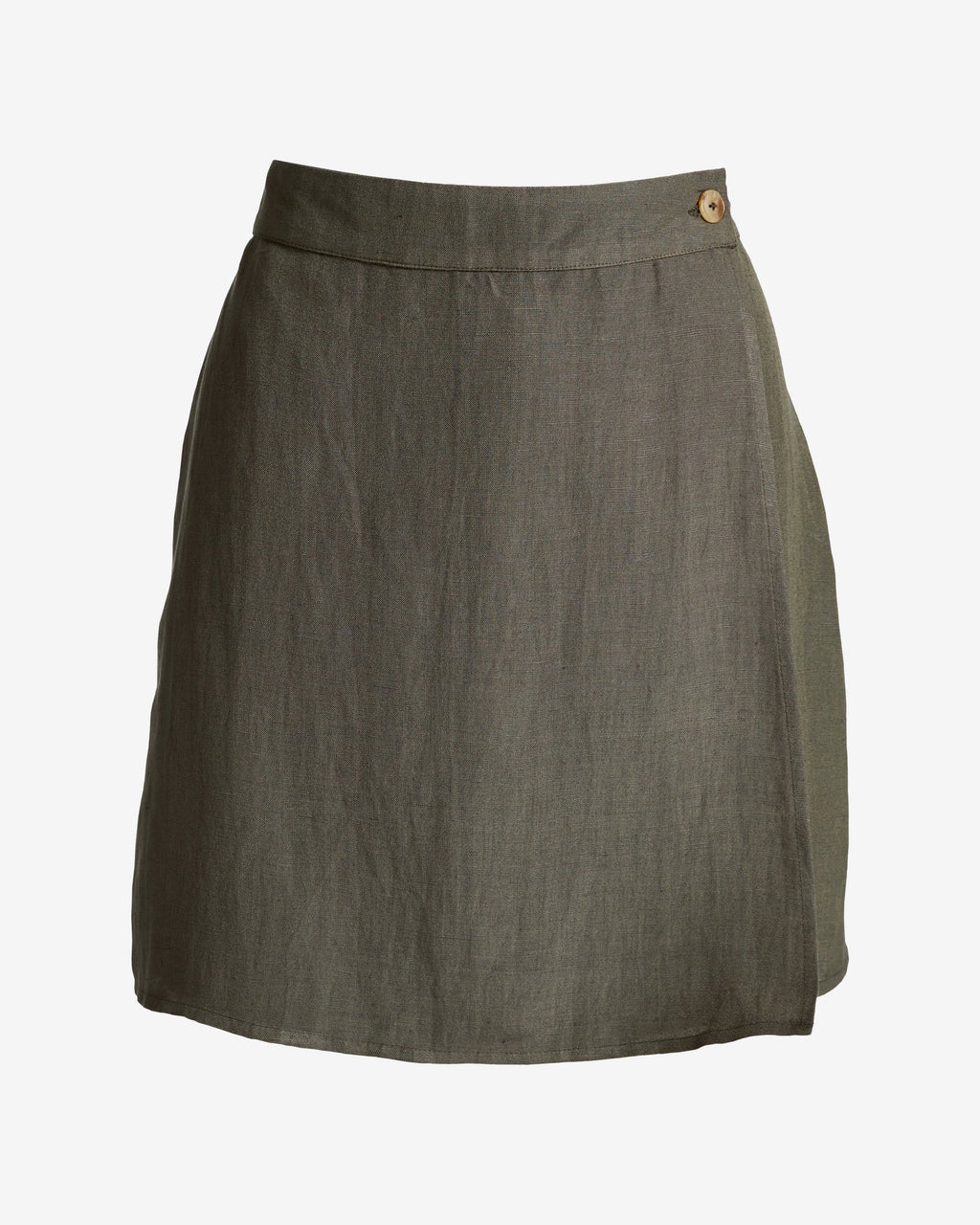 Flirty Linen Wrap Skort Olive Night