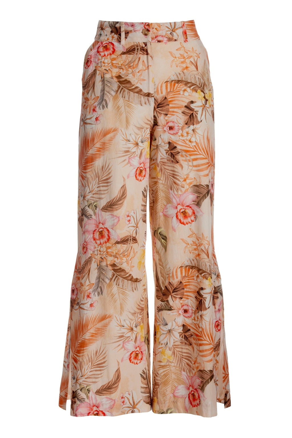 Ipanema Orchids Print Linen Side-Slit Pant Multi