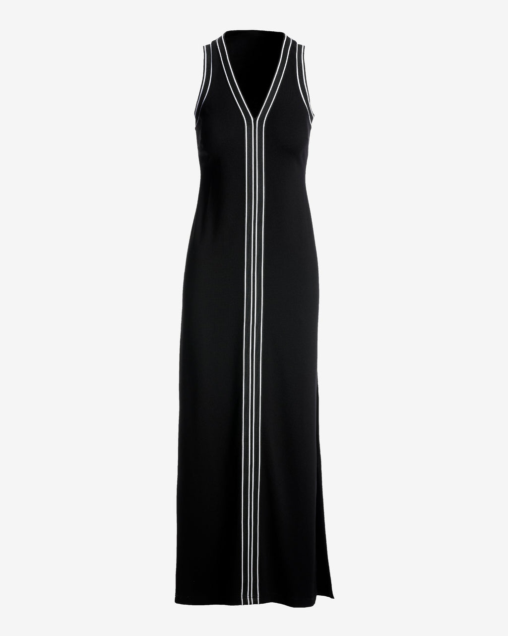 Colorblocked V Neck Maxi Dress Black/White