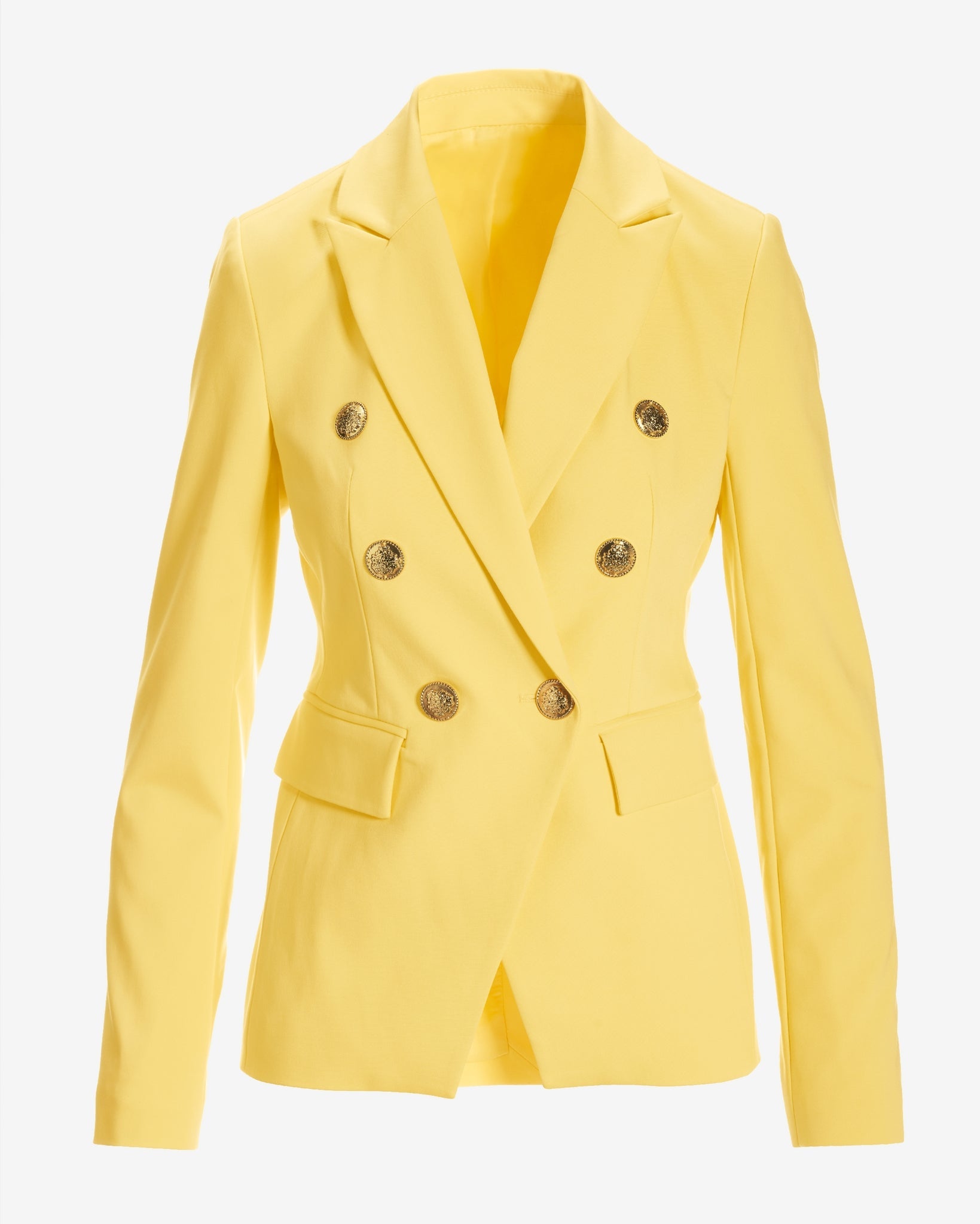 Modern Double-Breasted Blazer Lemon Drop