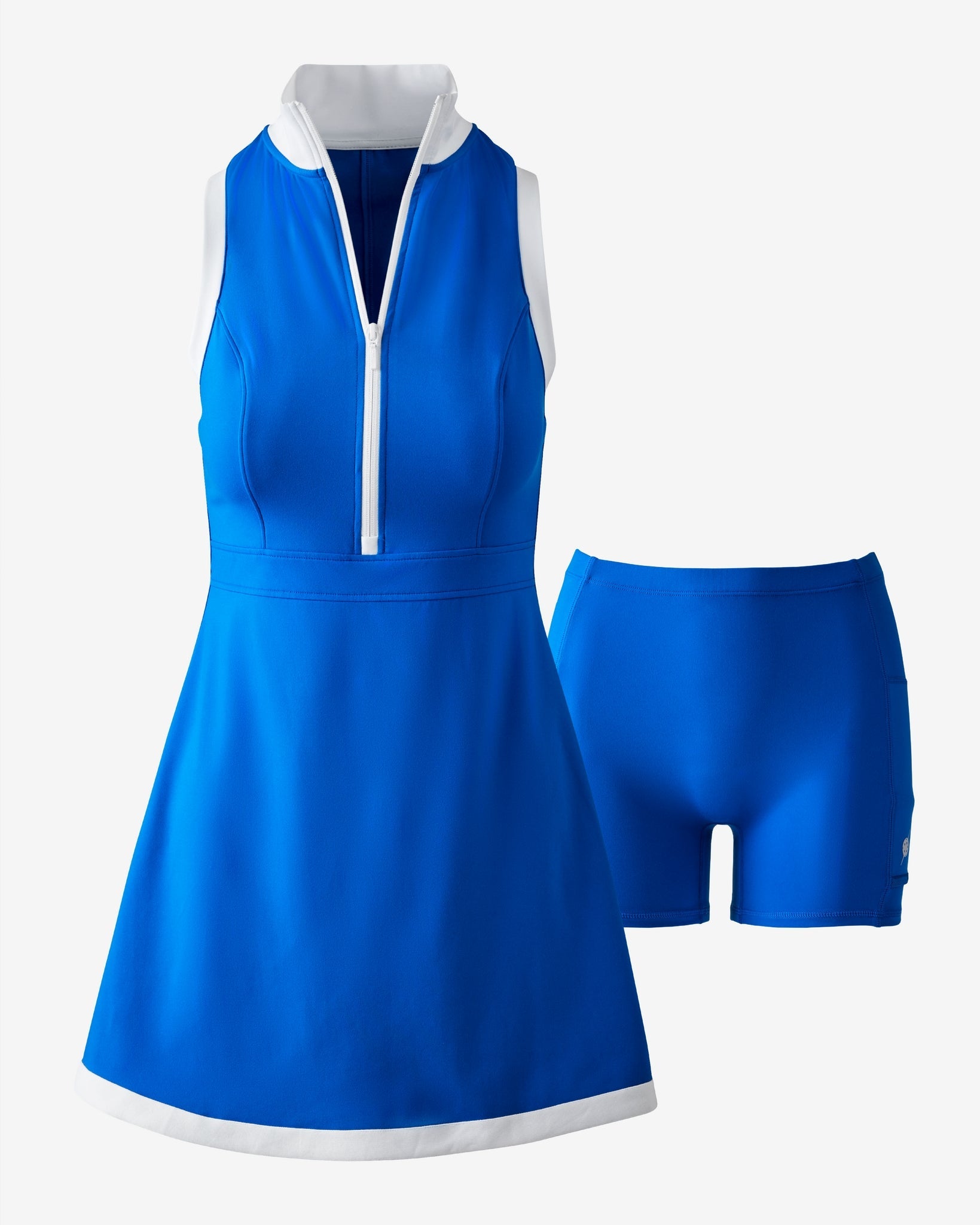 Pickletini x Boston Proper Color Block Half Zip Performance Dress Royal Blue