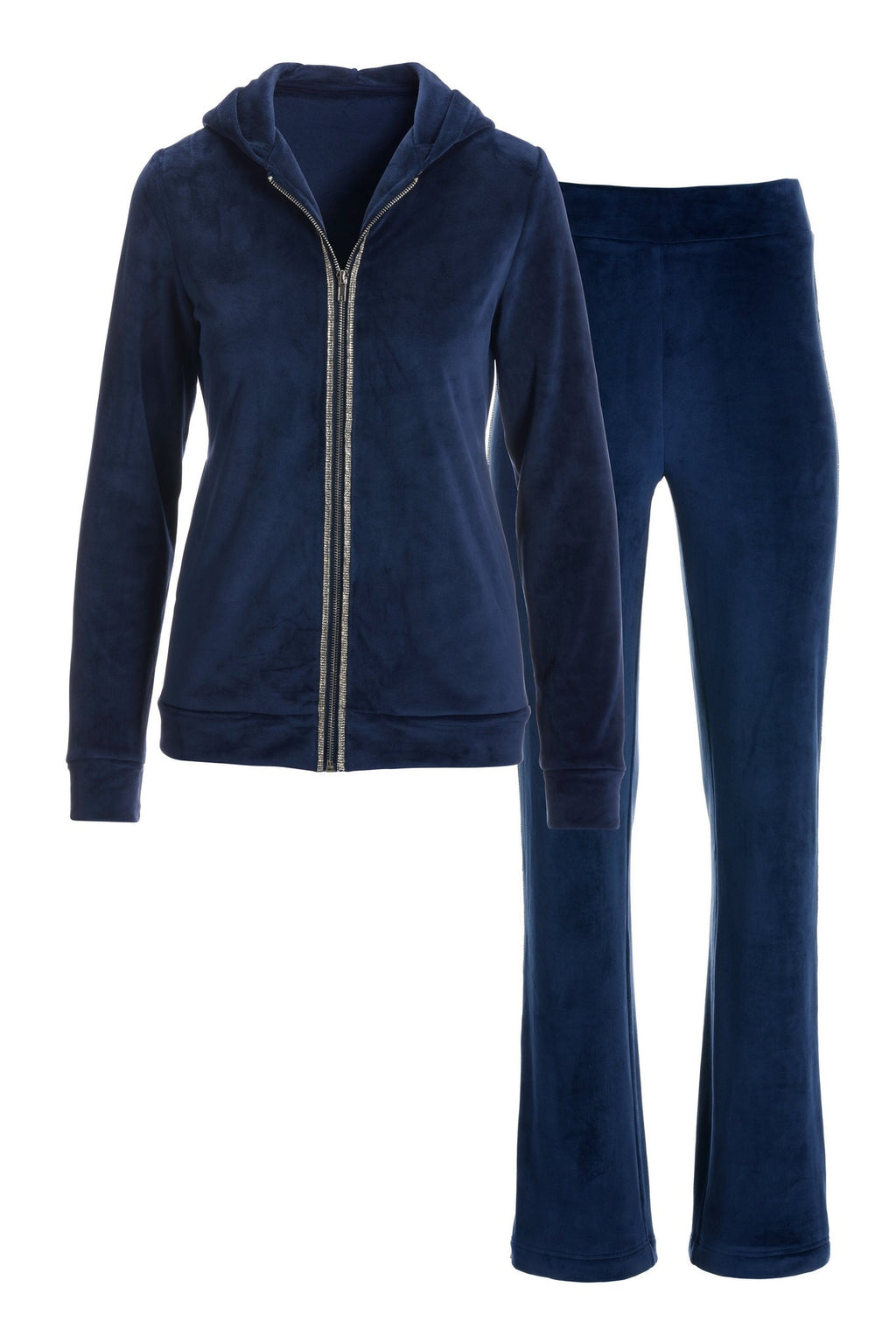 Velour Snowflake Knit Lounge Set Navy