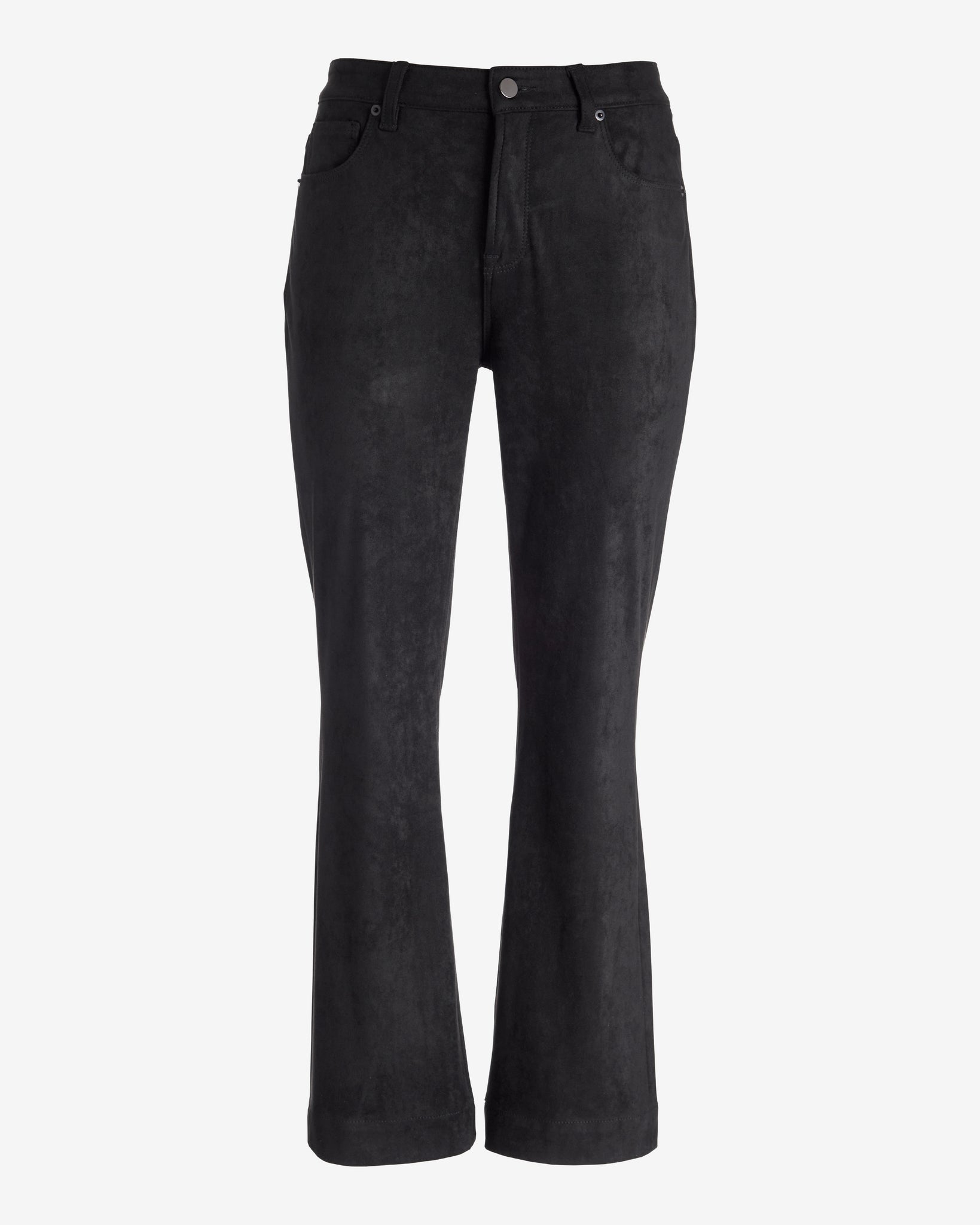 Faux Suede Kick Flare Pant Black