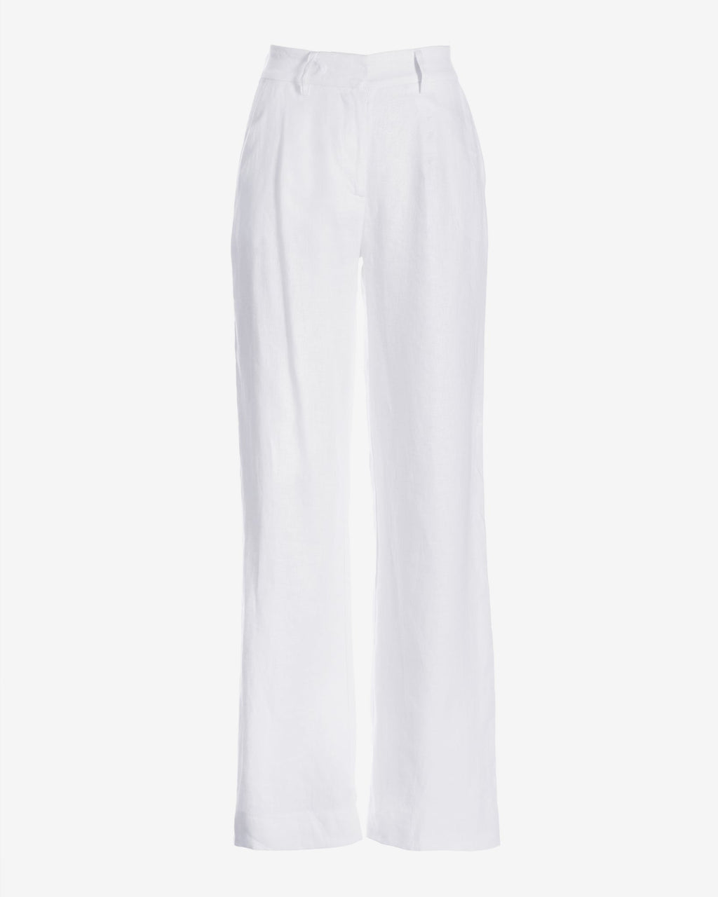 Malibu Polished Linen Wide Leg Trouser Pant White