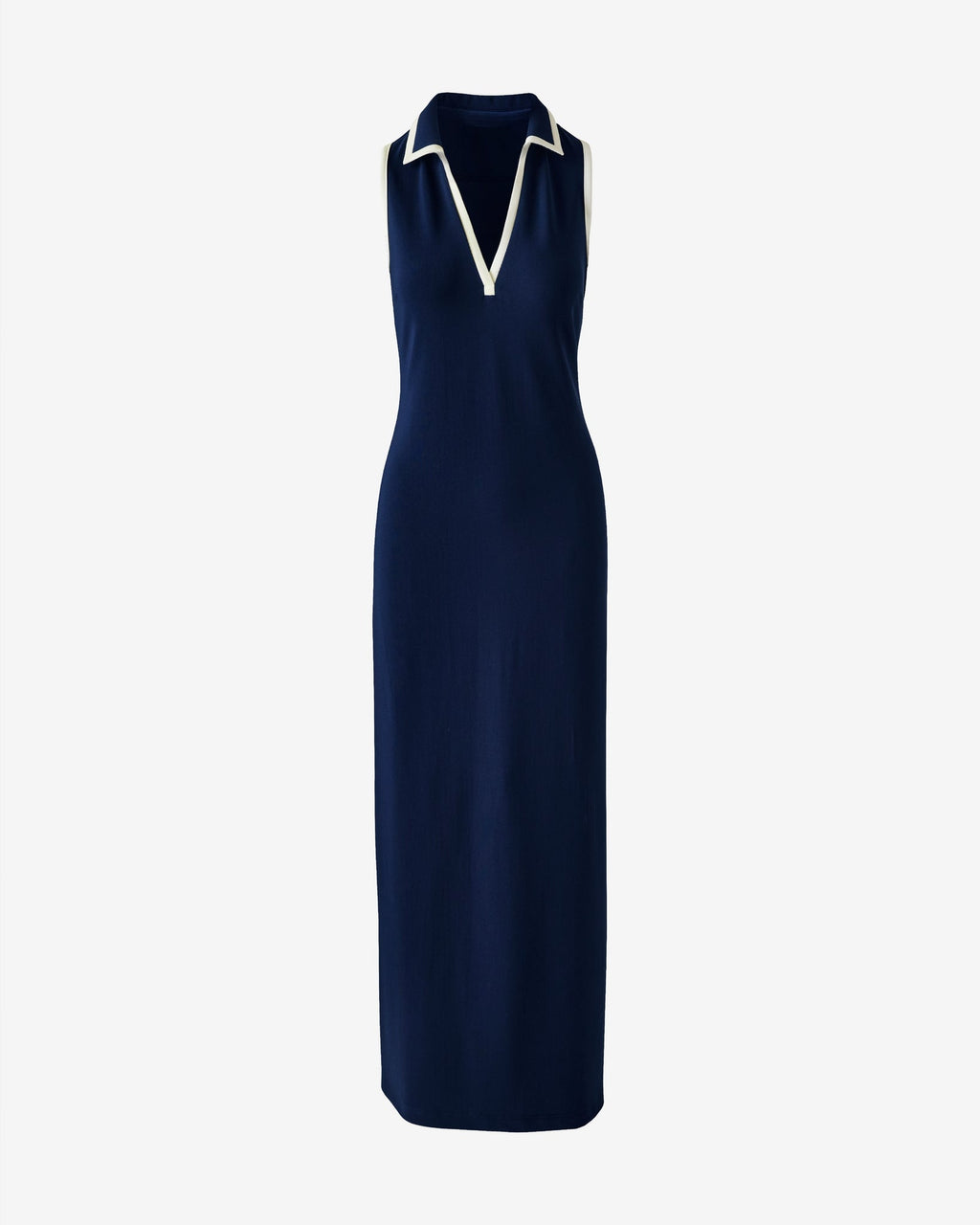Beyond Travel Piped Collared Maxi Dress Maritime Navy/Ivory Coast