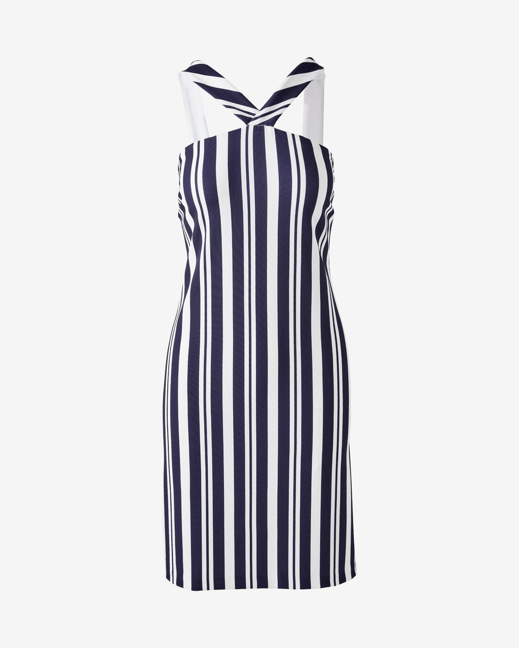 Beyond Travel Halter Stripe Dress Sophisticated Stripe