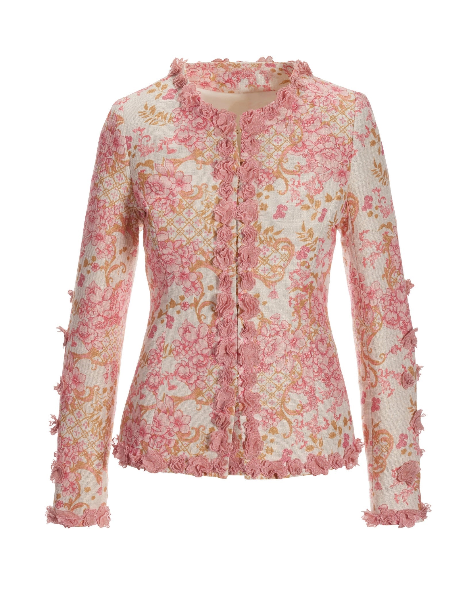 Status Print 3D Floral Jacket Pink Multi