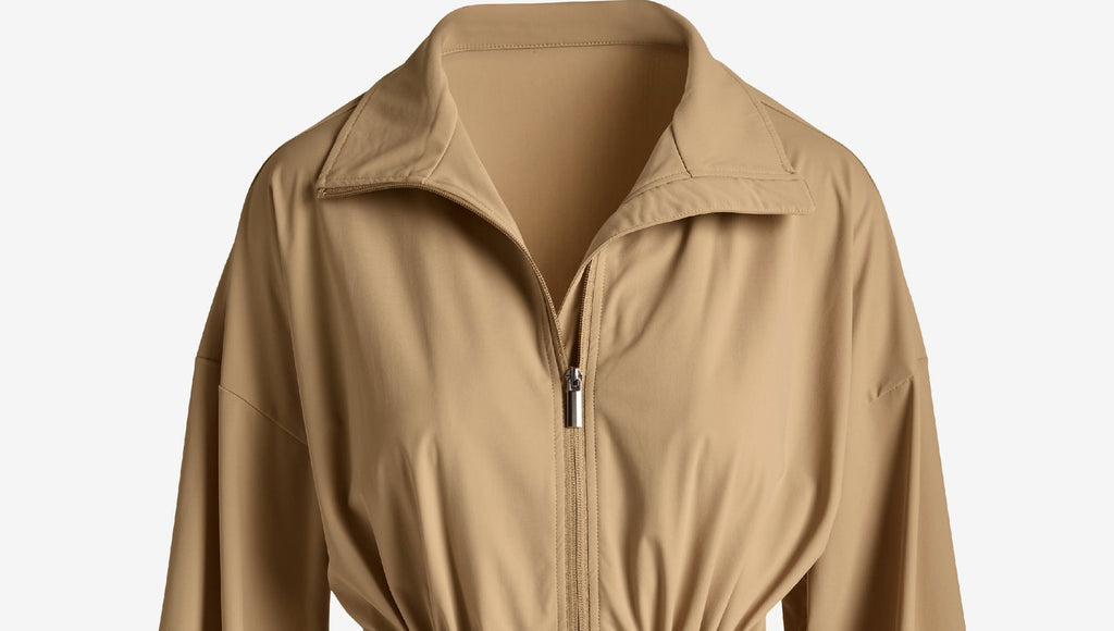 Drawstring Windbreaker Jacket Sesame