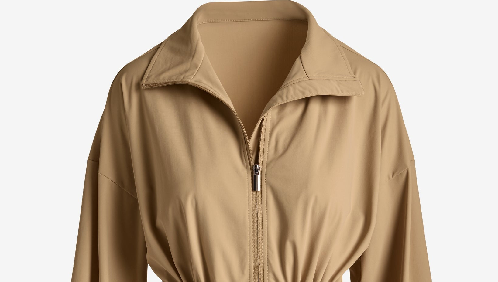 Drawstring Windbreaker Jacket Sesame