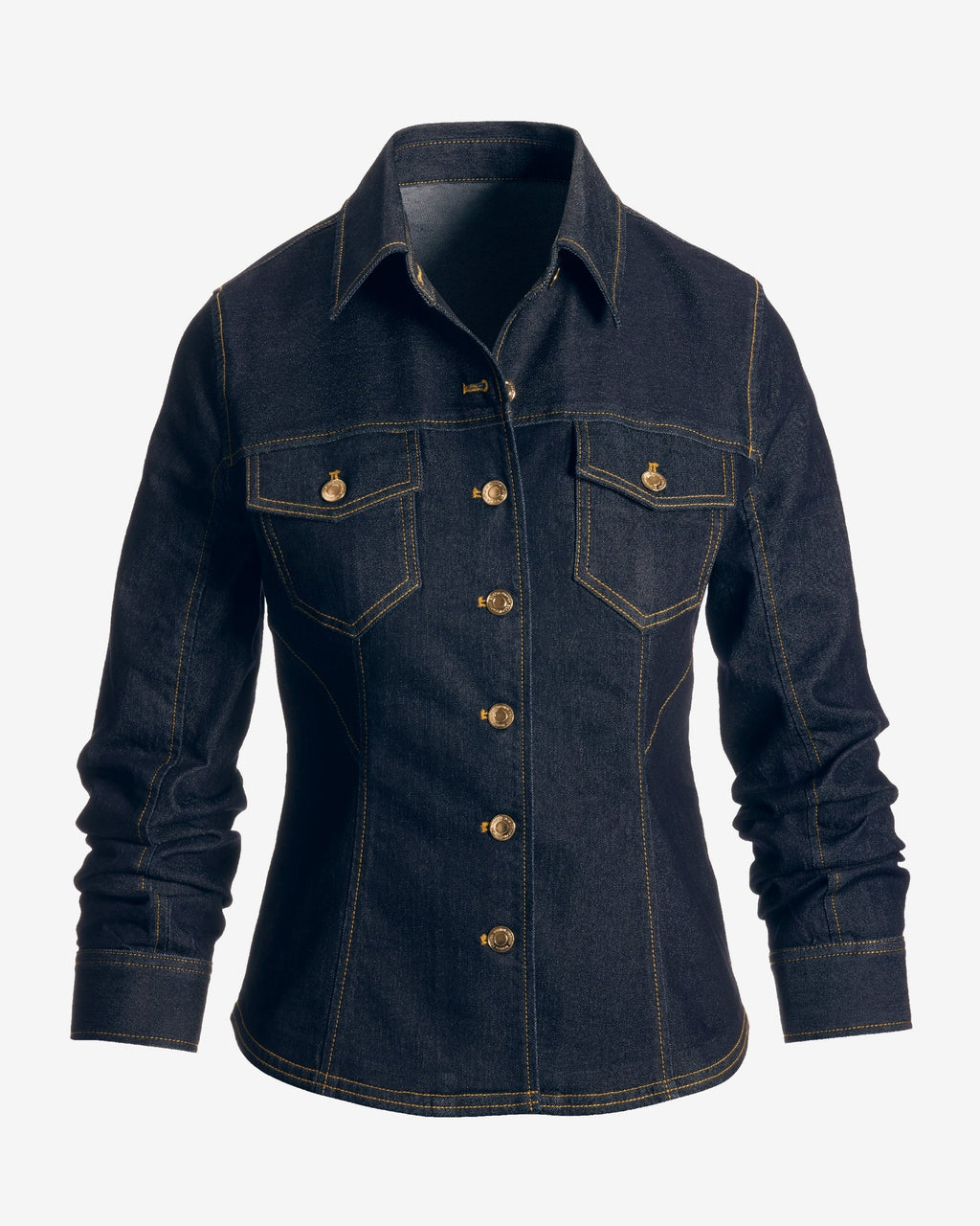 Ruched Sleeve Shaped Denim Jacket Rinse