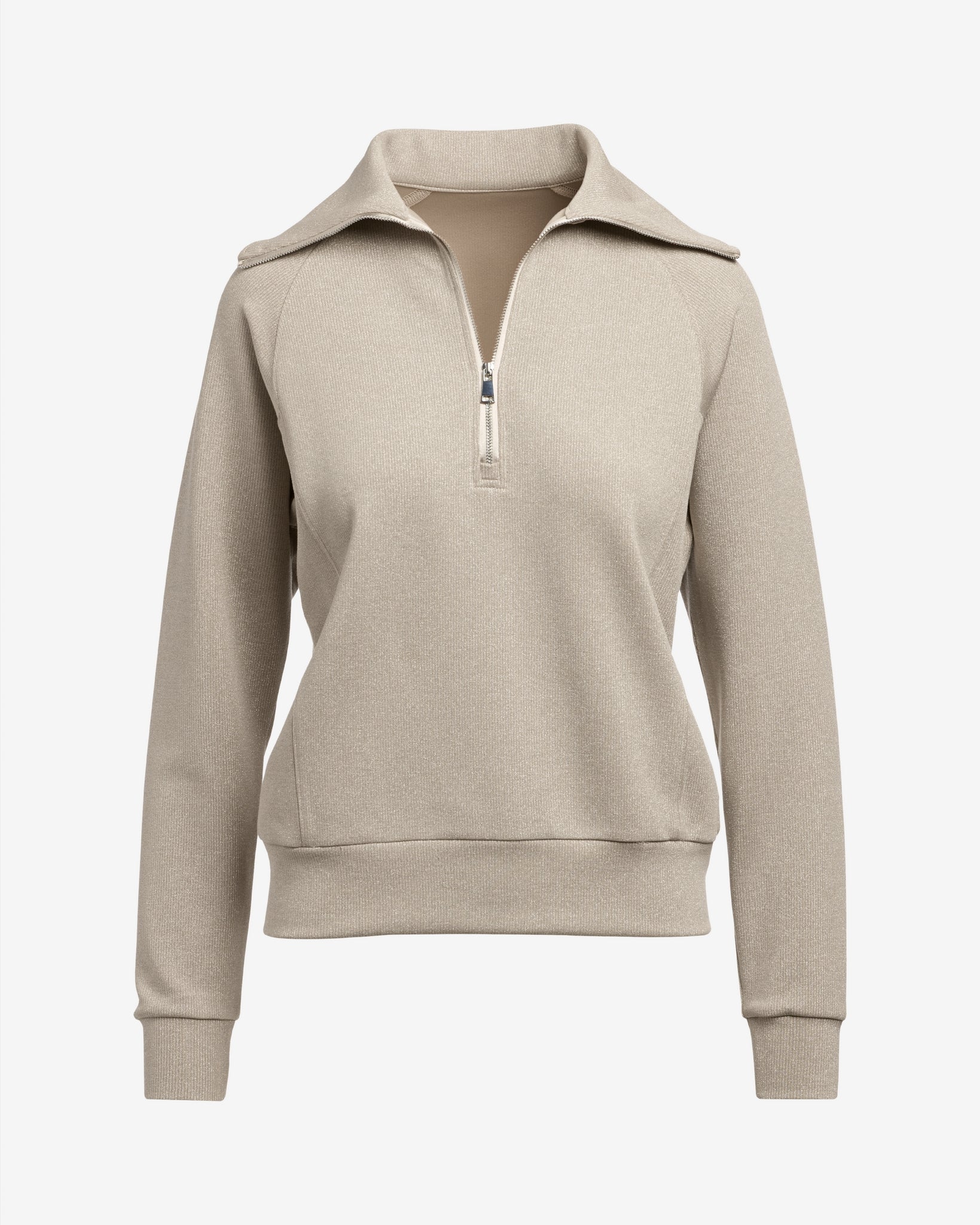 Luxe Lounge Metallic Half Zip Sweatshirt Champagne