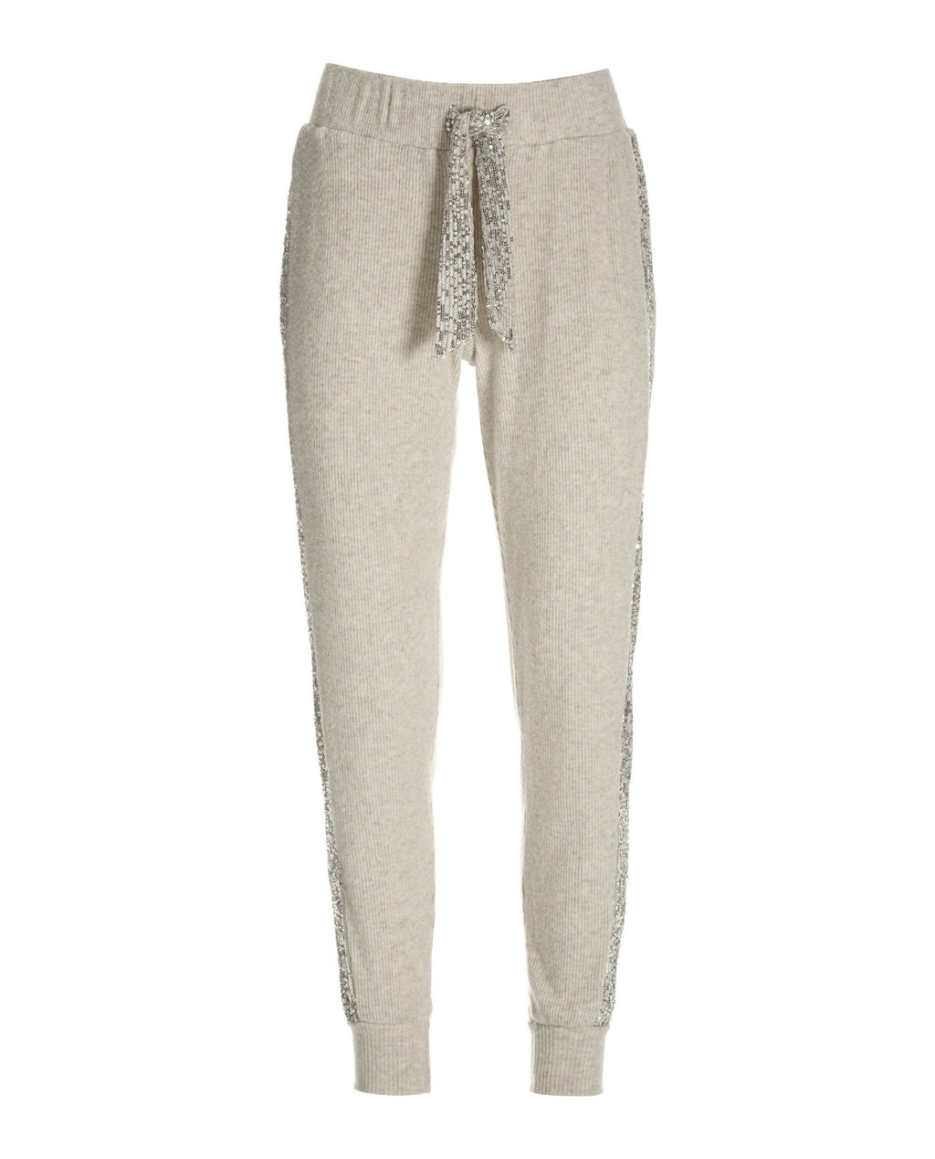 Sequin Ribbed Hacci Jogger Oatmeal