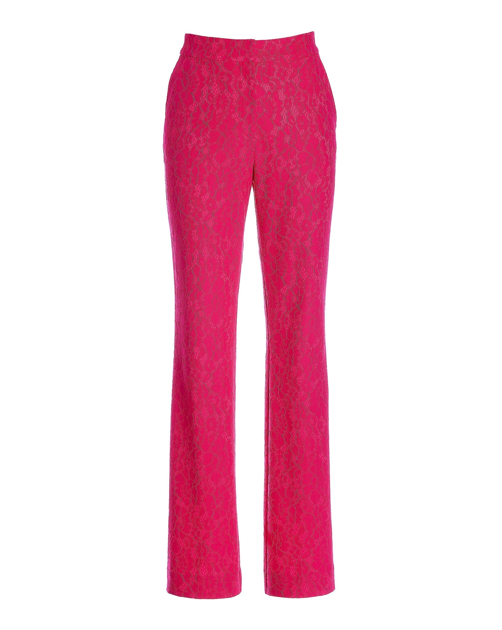 Malibu Lace High Waist Trouser Pant Pink Peacock