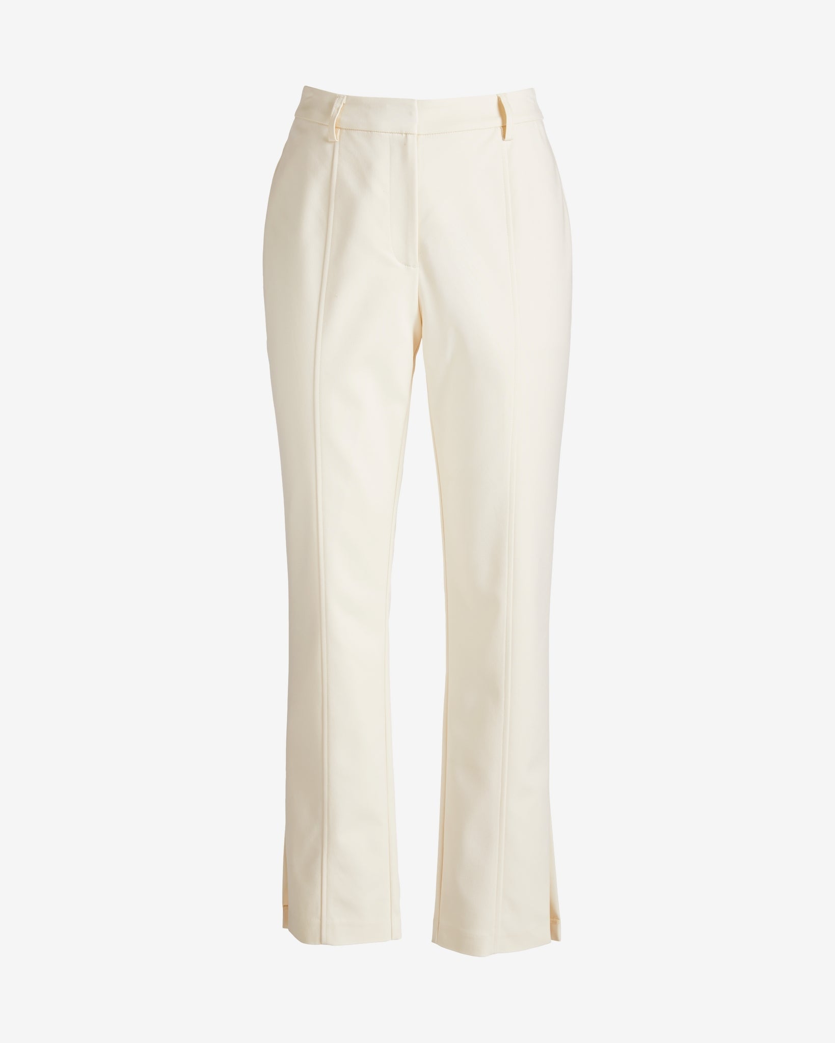 Newport Modern Slim Straight Side Slit Trouser Pant Ivory
