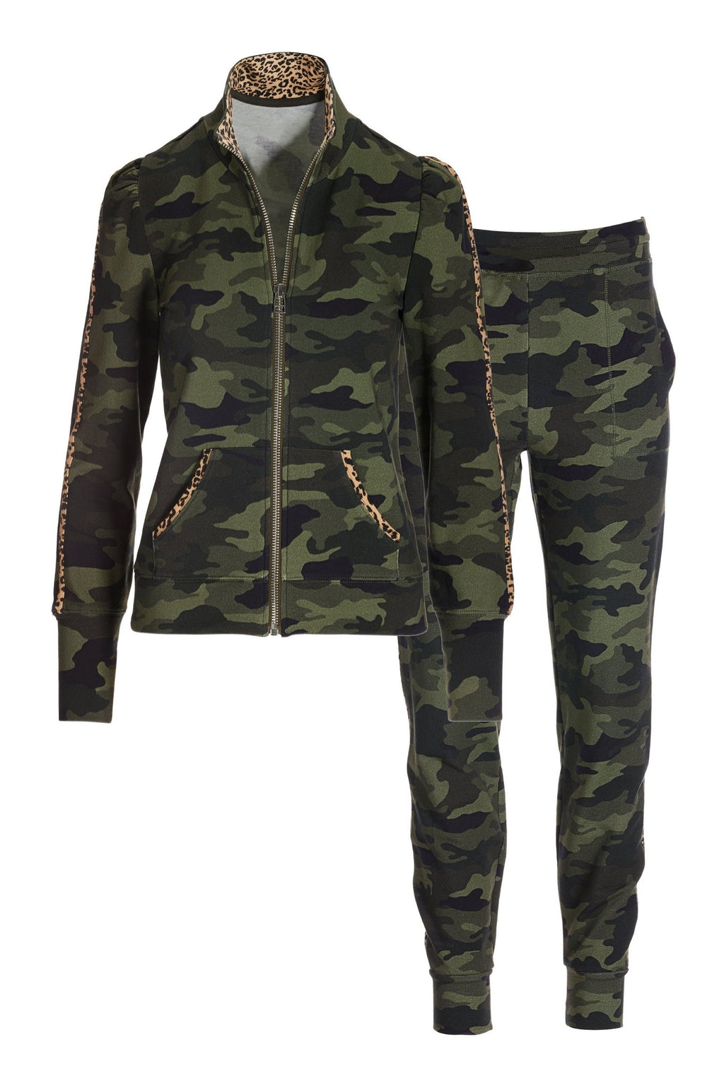 Cool Camo and Animal Puff Slv Set Green/Gray