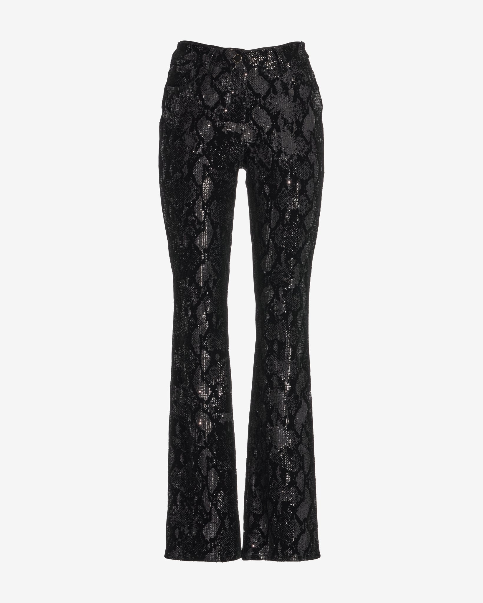 Velvet Sequin Bootcut Pant Black/Gunmetal