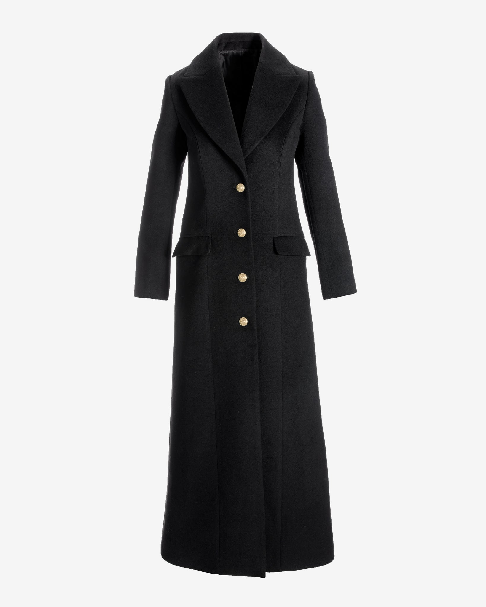 Full Length Classic Tailored Coat Black