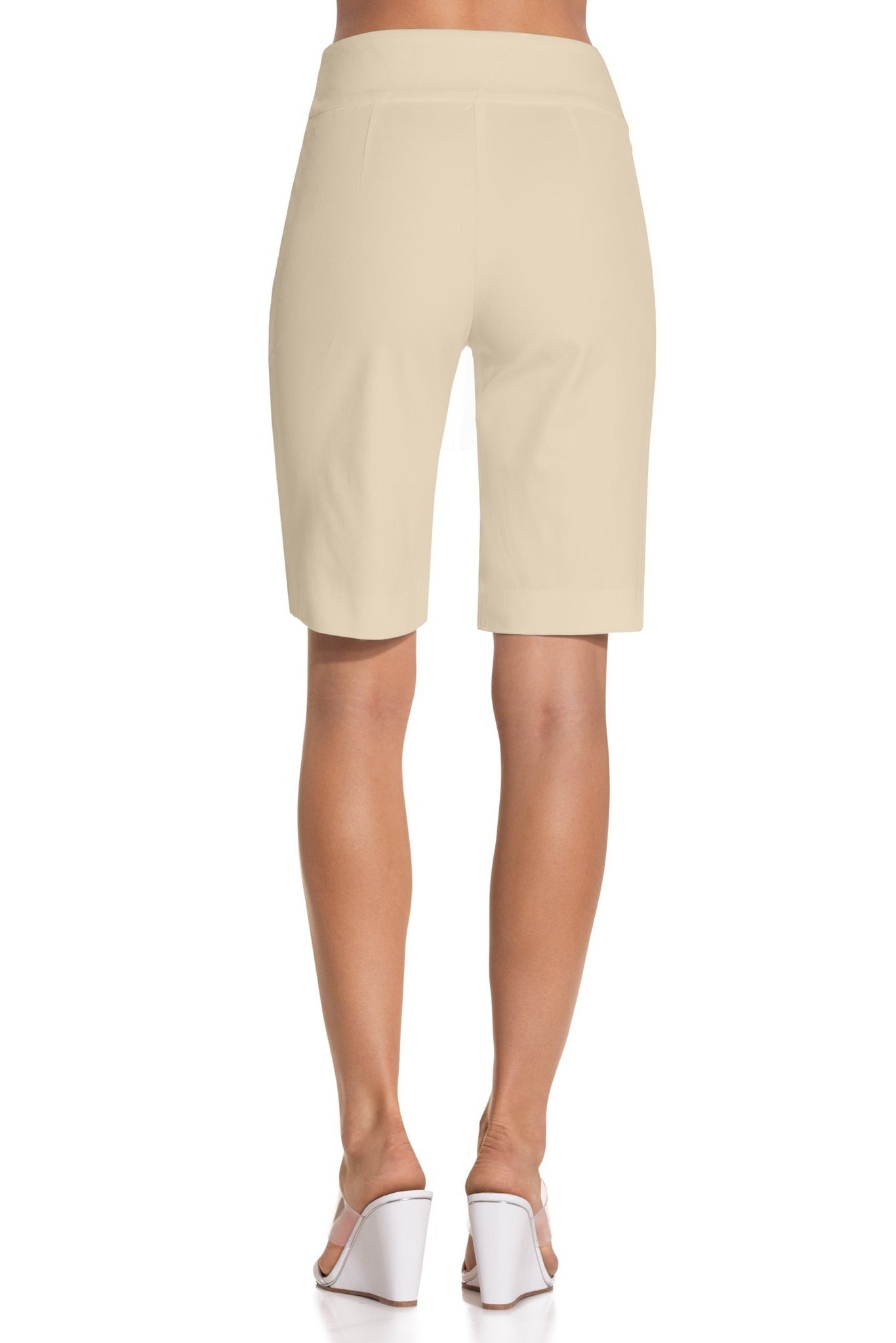 Everyday Side Zip Twill Bermuda Short Stone