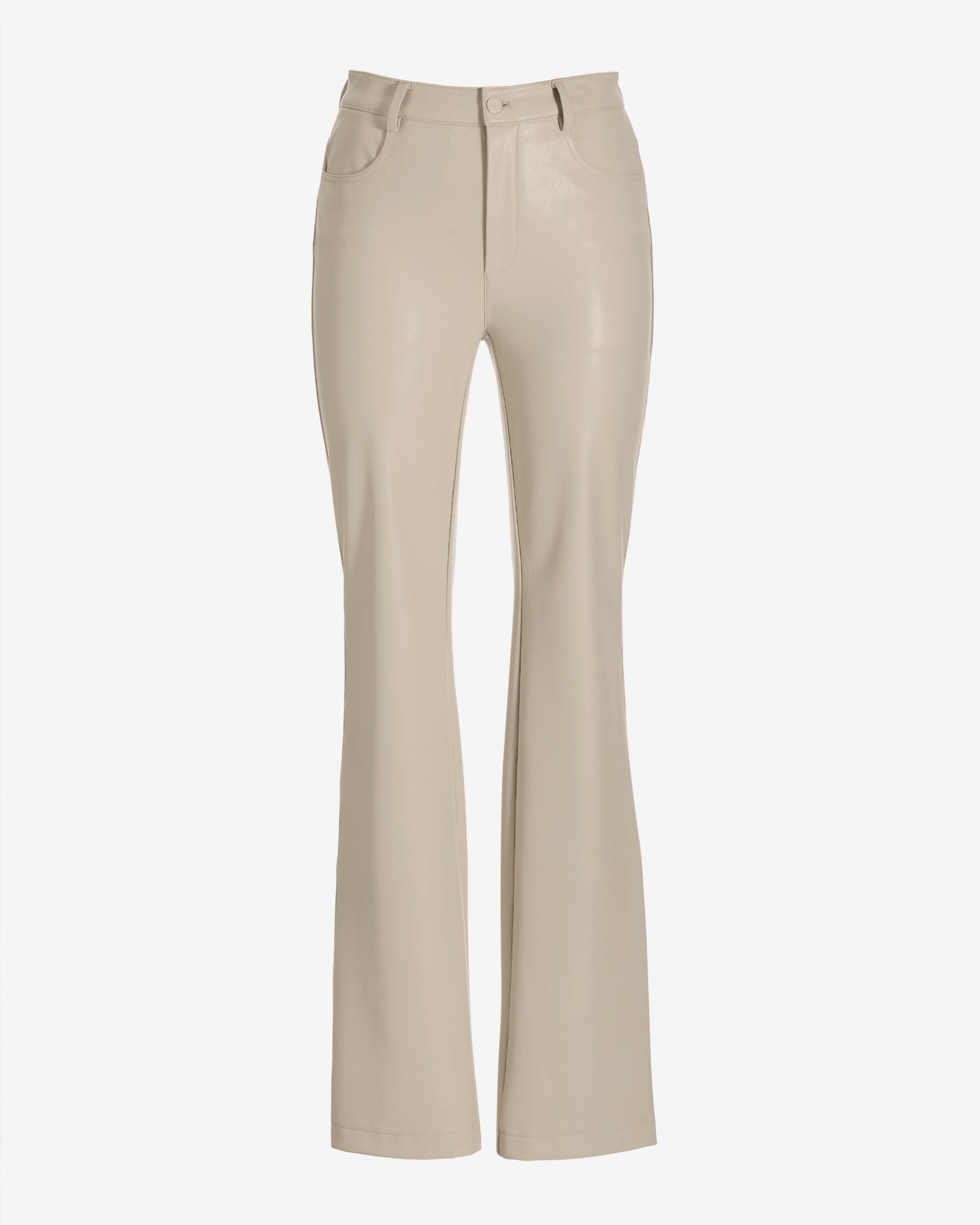 Monterey Faux Leather Five Pocket Bootcut Pant Bone