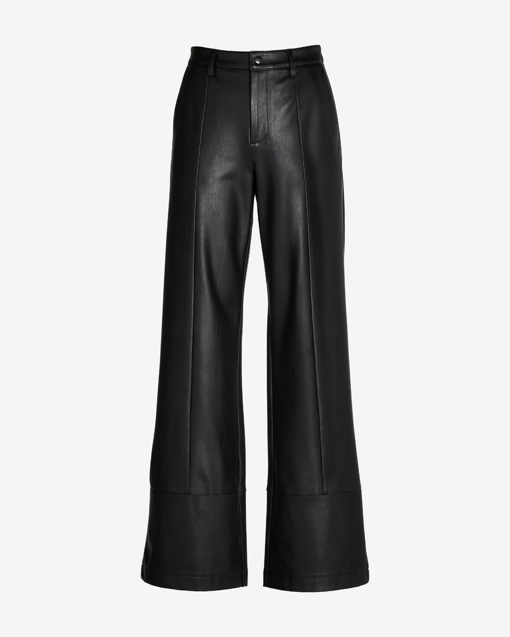 Faux Leather Wide Leg Pant Black