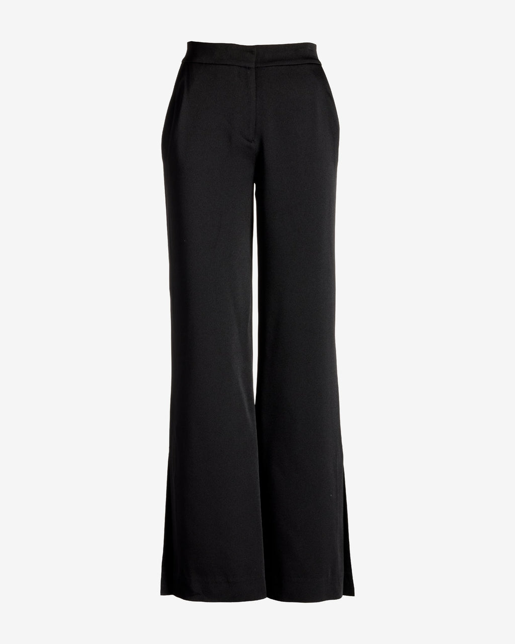 Wide Leg Satin Pant Black