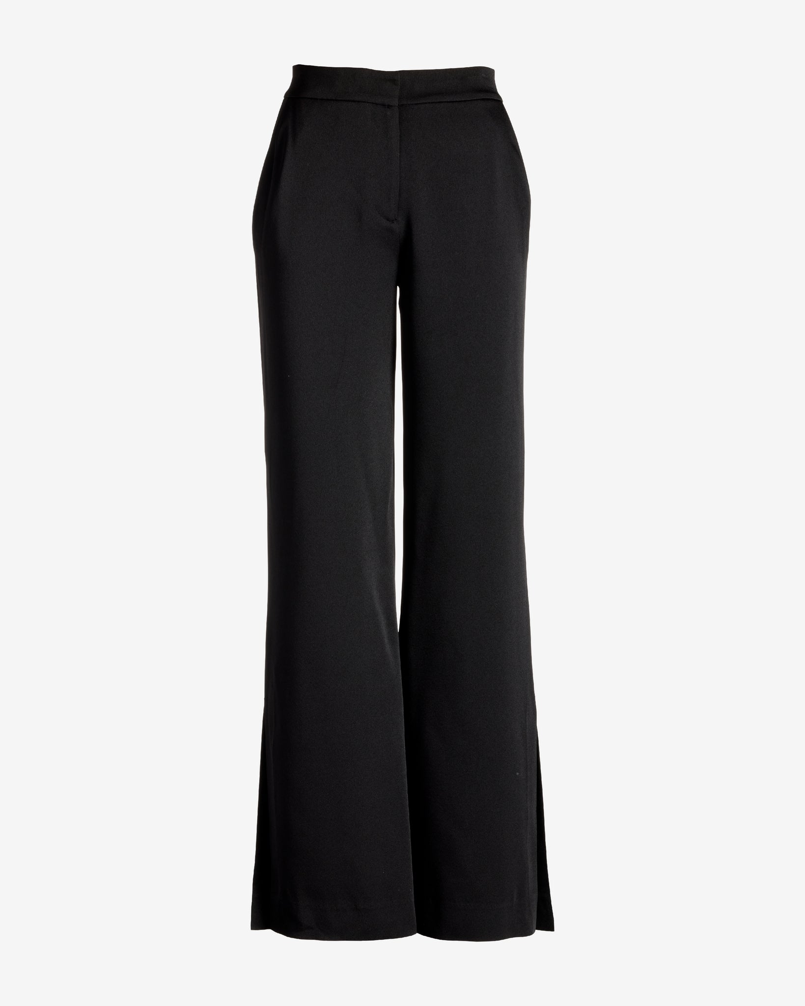 Wide Leg Satin Pant Black