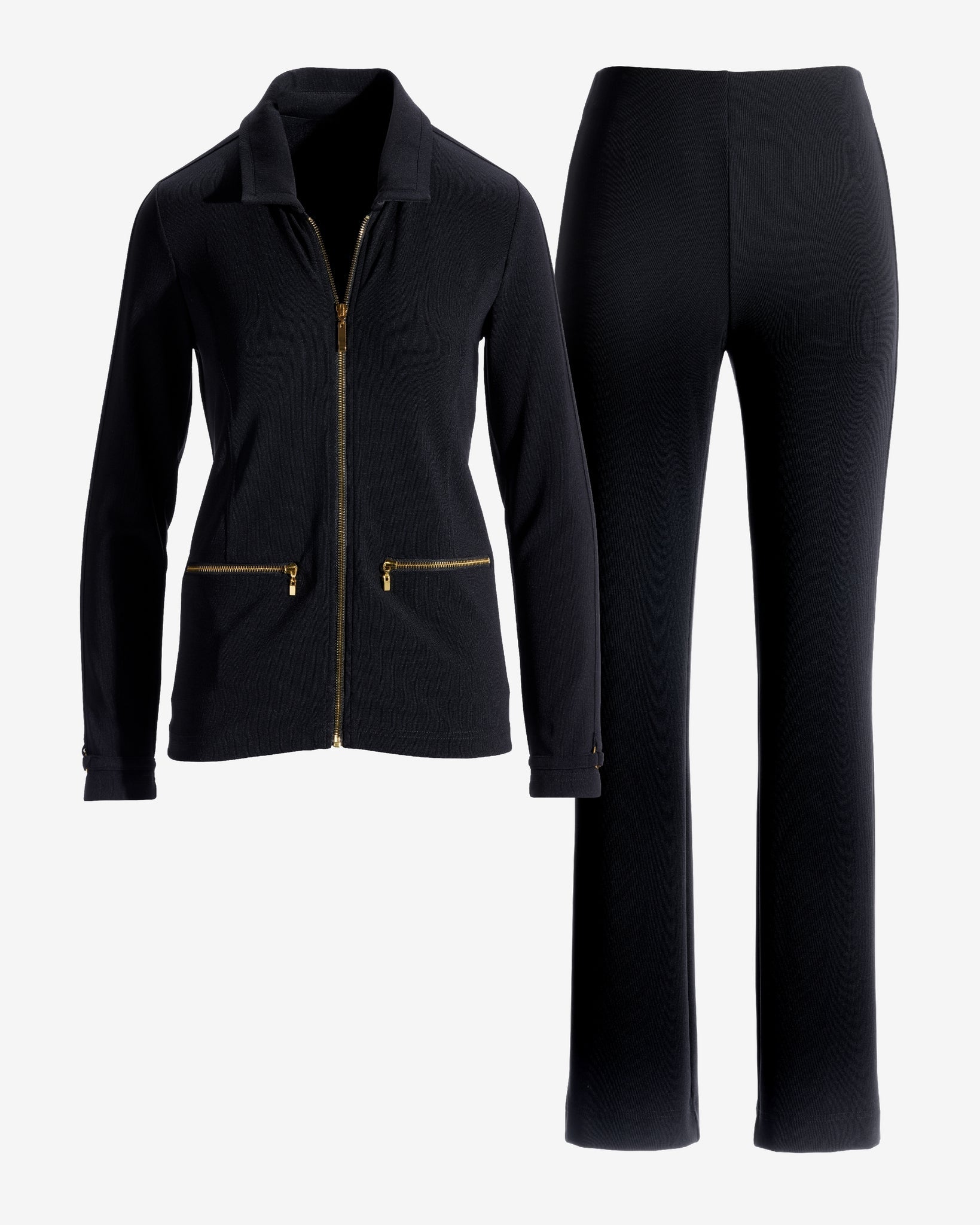 Beyond Travel Collared Sport Set Jet Black
