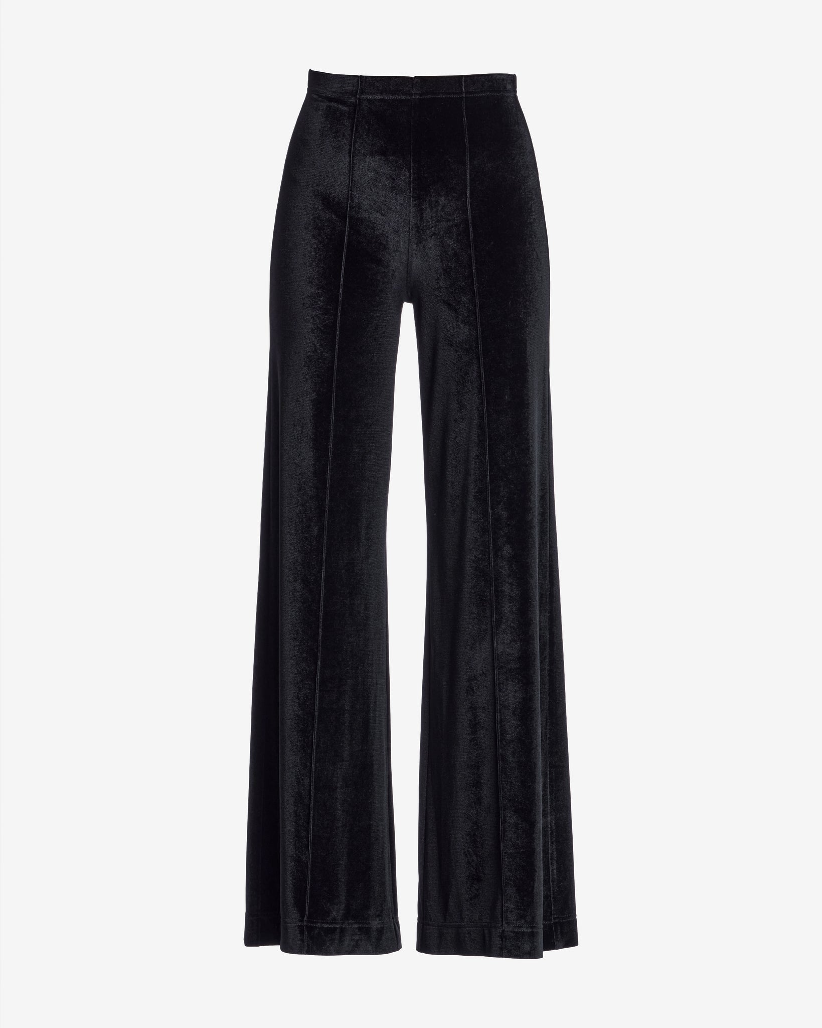 Pull-On Velvet Wide Leg Pant Black