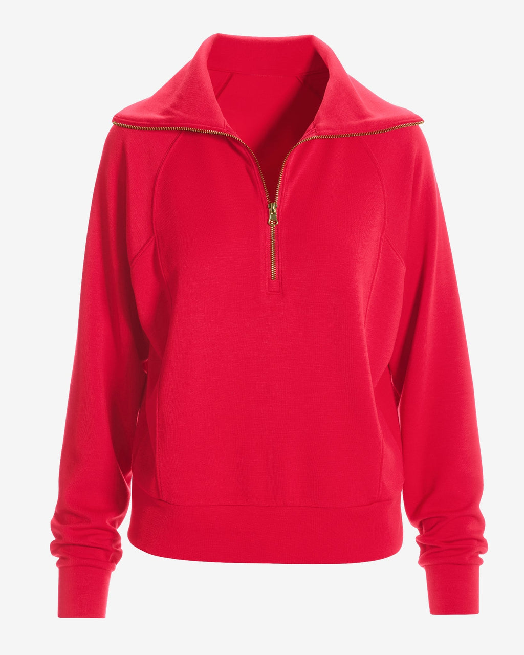 Luxe Lounge Half Zip Sweatshirt Racing Red