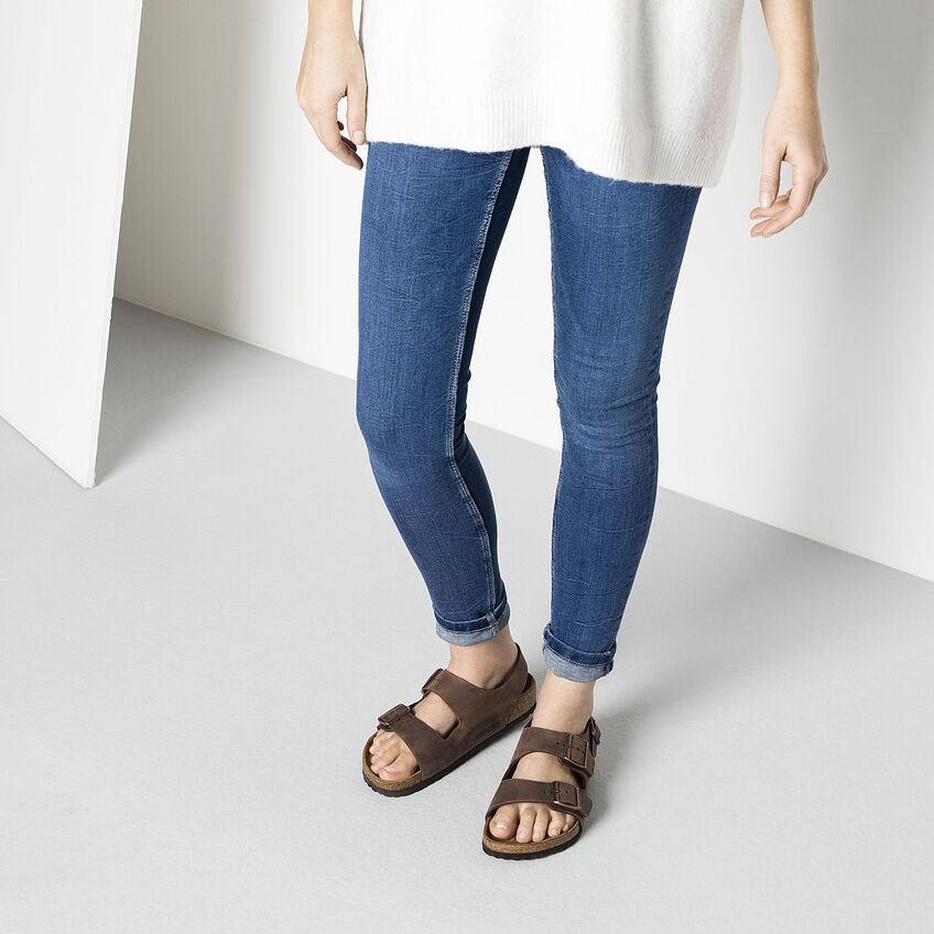 Birkenstock Milano Natural Leather Oiled in Habana