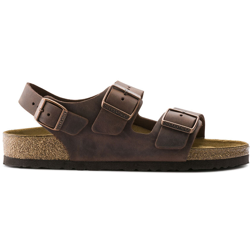 Birkenstock Milano Natural Leather Oiled in Habana