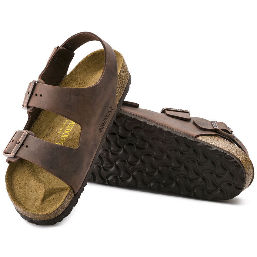 Birkenstock Milano Natural Leather Oiled in Habana