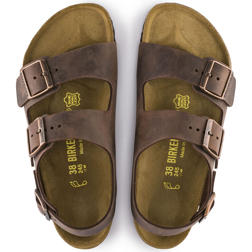Birkenstock Milano Natural Leather Oiled in Habana