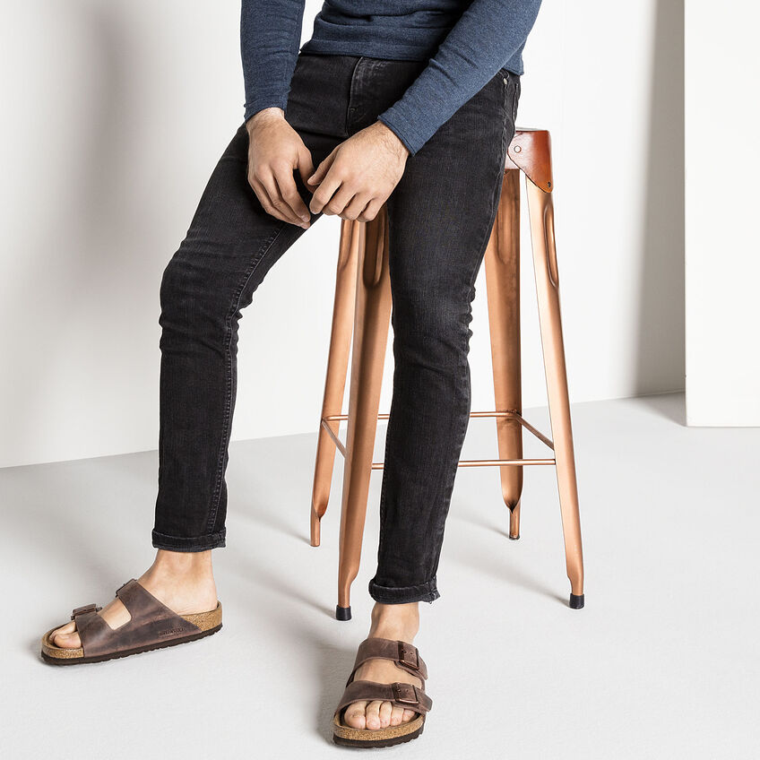 Birkenstock Arizona Oiled Leather Soft Footbed Sandal in Habana