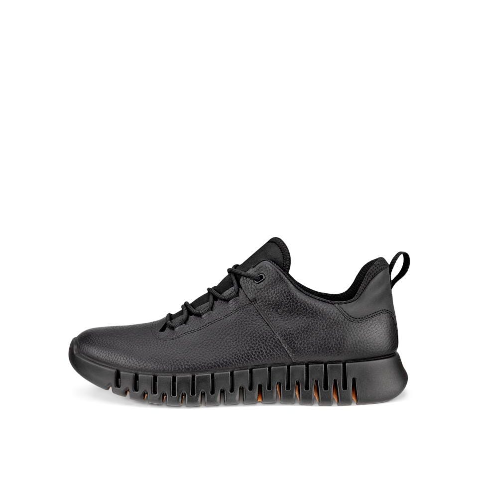 ECCO Men's Gruuv Leather Gore-Tex Sneaker in Black