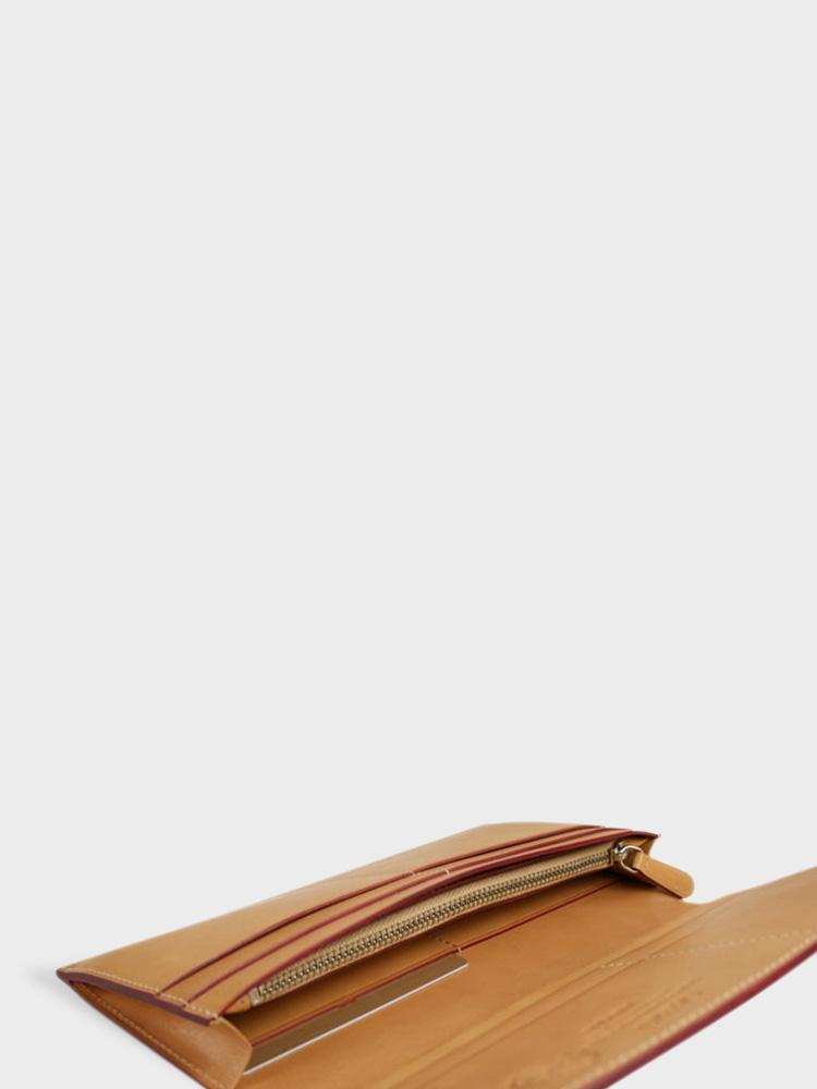 CORDOVAN Long Wallet with Zipper Coin Purse