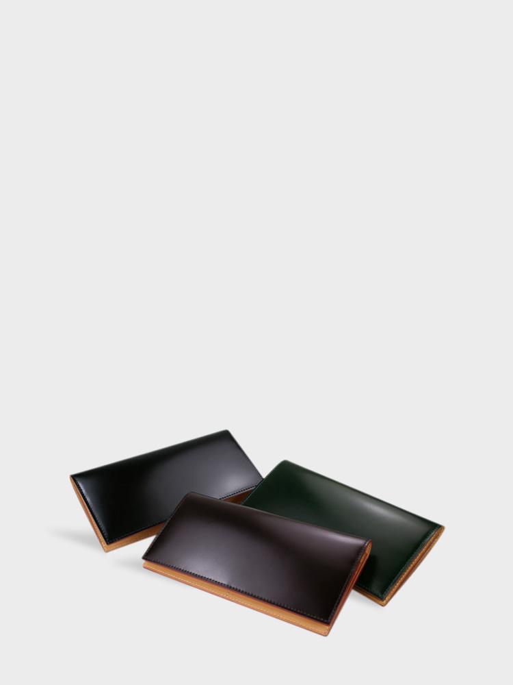 CORDOVAN Long Wallet with Zipper Coin Purse
