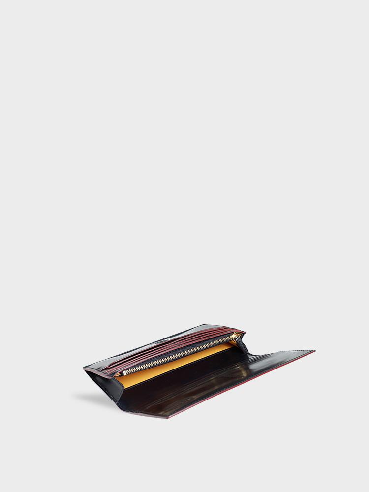 SHELL CORDOVAN 2 Long Wallet with Zipper Coin Purse