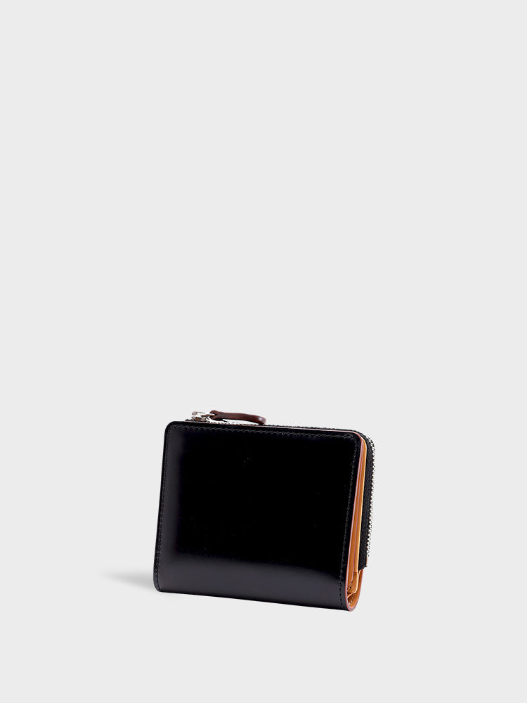 CORDOVAN L zip bi-fold wallet