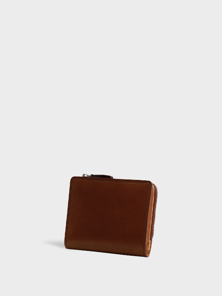 CORDOVAN L zip bi-fold wallet