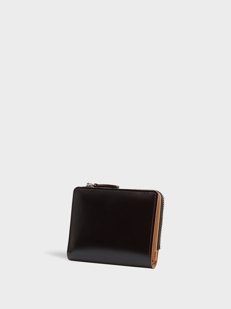 CORDOVAN L zip bi-fold wallet