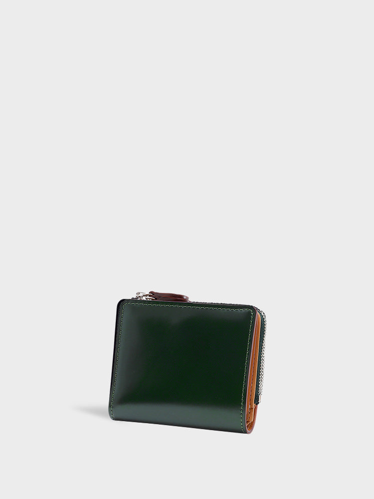 CORDOVAN L zip bi-fold wallet
